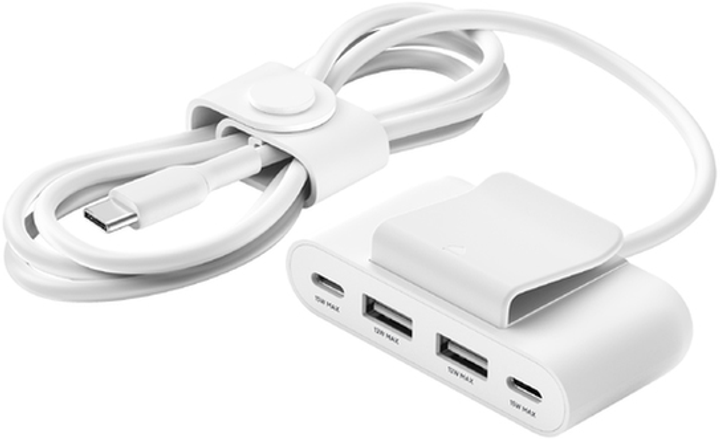 USB-подовжувач живлення Belkin 4-портовий 2xC 2xA 30 Вт білий (BUZ001BT2MWHB7) - зображення 5