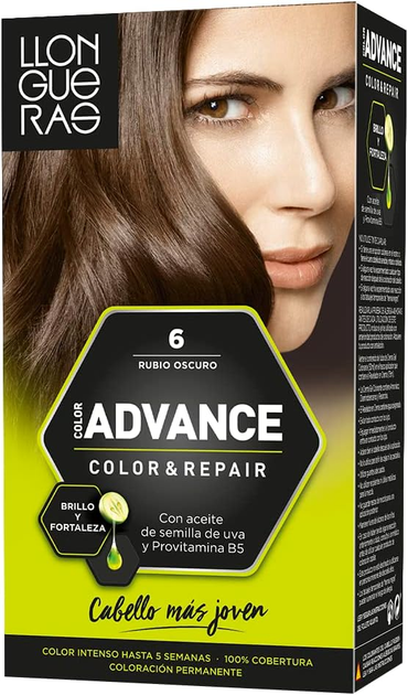 Farba kremowa z utleniaczem do włosów Llongueras Color Advance Hair Colour 6 Deep Blond 125 ml (8410825420068) - obraz 1
