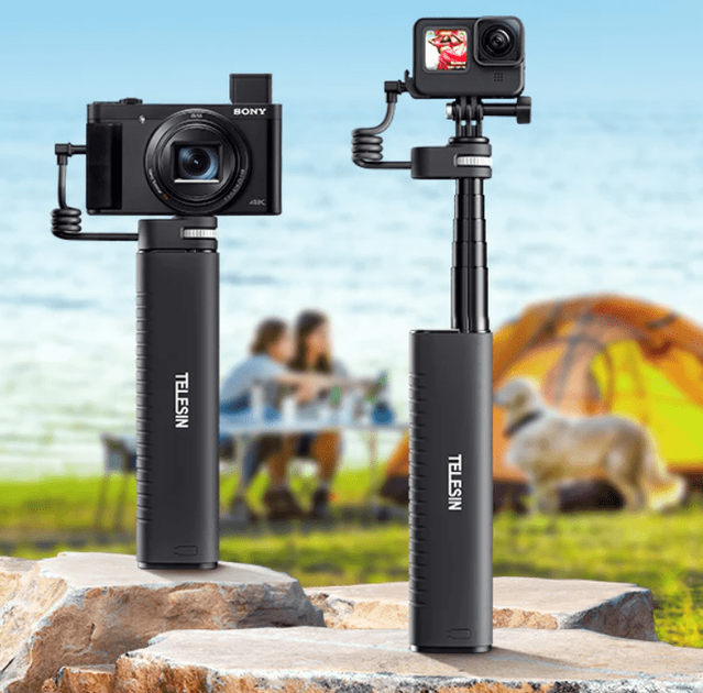 Монопод із аккумулятором TELESIN Rechargeable Selfie Stick для екшн-камер та смартфонів 10000mAh (TE-CSS-001) - зображення 6
