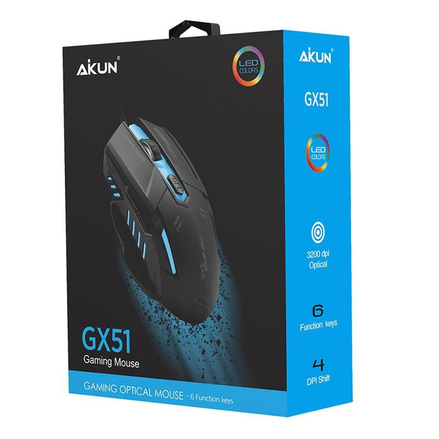 Мышка игровая геймерская проводная оптическая с подсветкой AIKUN GX51 ...