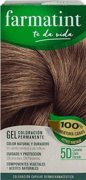 Farba kremowa z utleniaczem do włosów Farmatint Permanent Color Gel 5D Light Golden Brown 150 ml (8470001790934) - obraz 1