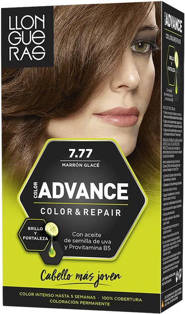 Farba kremowa z utleniaczem do włosów Llongueras Color Advance Hair Colour 7.77 Iced Brown 125 ml (8411126005824) - obraz 1