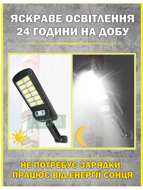 Беспроводной уличный фонарь светодиодный на солнечной батарее с пультом ...