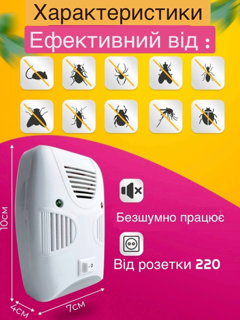 Ультразвуковой отпугиватель от грызунов, мышей и насекомых Riddex Quad ...