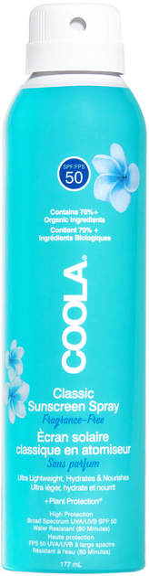 Rozpylać przeciwsłoneczny Coola Classic Body Organic Sunscreen Spray SPF50 Fragrance Free 177 ml (850008614316) - obraz 1