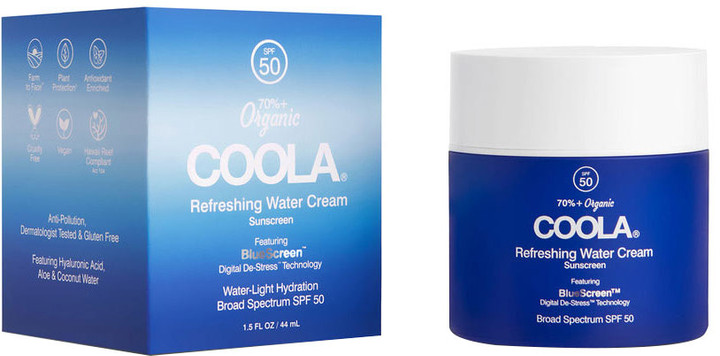 Сонцезахисний крем Coola Refreshing Water Cream Organic Face Sunscreen SPF50 44 мл (850023528636) - зображення 1