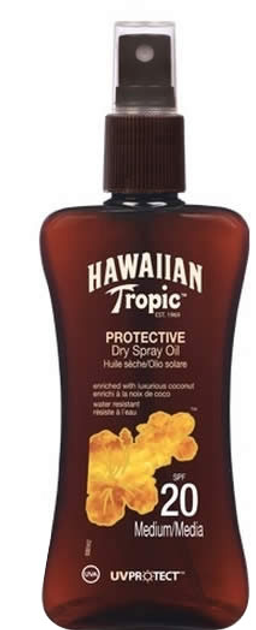 Suchy olej do opalania Hawaiian Tropic Protective Dry Spray Oil SPF20 Medium 200 ml (5099821001230) - obraz 1