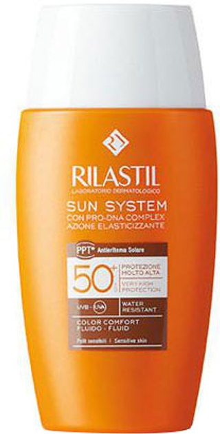 Emulsja płynna, niewidoczna na skórze Rilastil Sun System Comfort Colour Fluid SPF50 + 50 ml (8050444850275) - obraz 1