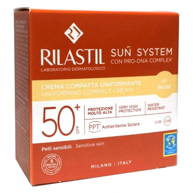 Podkład Rilastil Sun System Uniform Compact Cream SPF50+ Shade 01 Beige 10 g (8050444859353) - obraz 1