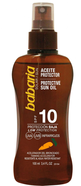 Olej przeciwsłoneczny Babaria Oil Protective SPF10 Carrot 100 ml (8410412000338) - obraz 1