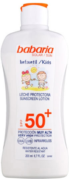 Balsam do ochrony przeciwsłonecznej dla dzieci Babaria Sun Kids Sunscreen Lotion Water Resistant SPF50 200 ml (8410412000529) - obraz 1