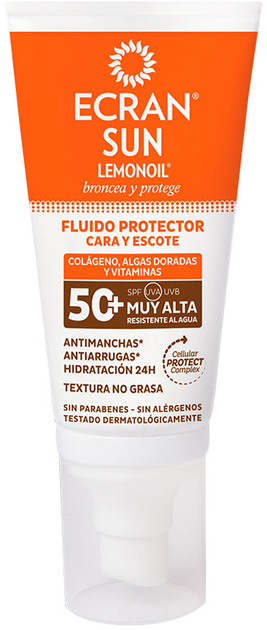 Fluid przeciwsłoneczny do twarzy i szyi Ecran Sun Lemonoil Face And Neck Fluid SPF50 50 ml (8411135483408) - obraz 1