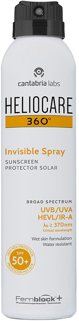 Сонцезахисний спрей Heliocare 360 Invisible SPF50+ Spray 200 мл (8470001866608) - зображення 1