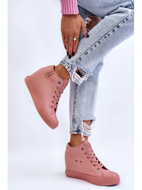 Sneakersy damskie na koturnie Big Star LL274036 36 Różowe (5900714605810) - obraz 3