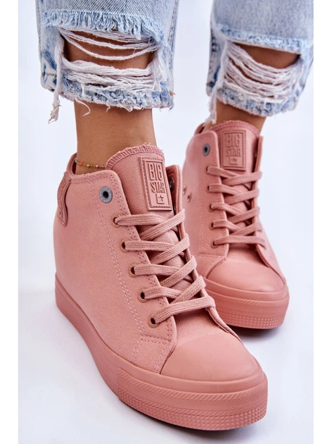 Sneakersy damskie na koturnie Big Star LL274036 38 Różowe (5900714605834) - obraz 4
