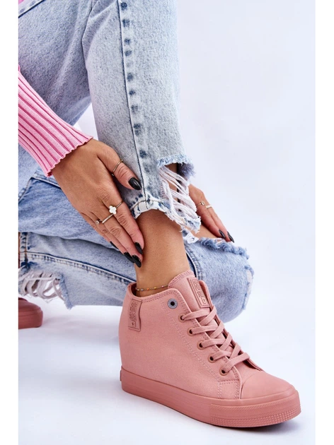 Sneakersy damskie na koturnie Big Star LL274036 38 Różowe (5900714605834) - obraz 6