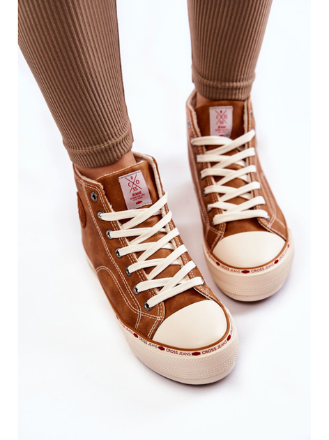 Zimowe trampki damskie z eko skóry Cross Jeans KK2R4043C 37 Camel (8697319351545) - obraz 3