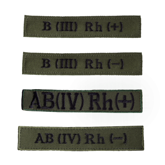 Нашивка "Група Крові" тактична для охорони та силових структур 6622 2- Олива (SK-N6622-2S) - зображення 2
