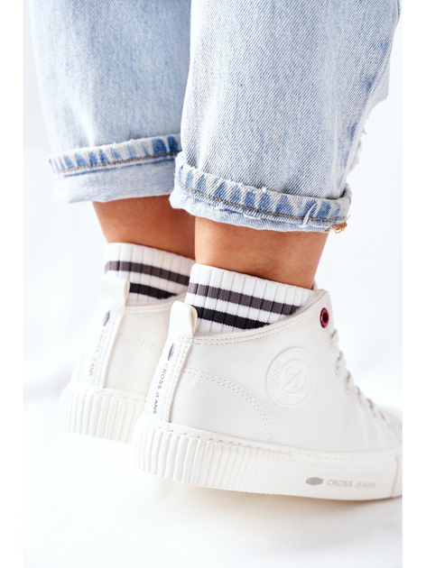 Жіночі кеди високі Cross Jeans II2R4022 36 Білі (8697319154344) - зображення 4