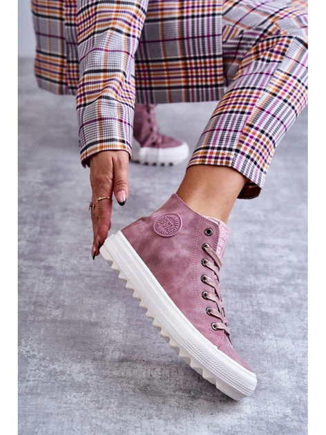 Tenisówki damskie wysokie Big Star EE274113 40 Różowe (5900714132477) - obraz 5