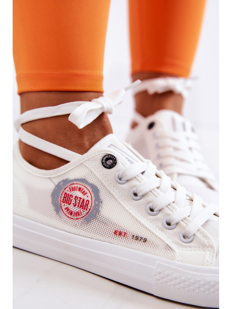 Trampki damskie materiałowe do kostki Big Star JJ274A253 38 Białe (5900714489519) - obraz 6