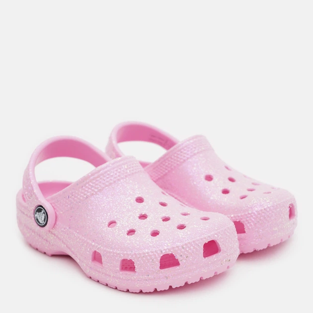 Chodaki dziecięce dla dziewczynki z ozdobami Crocs Classic Glitter Clog K 206993-6S0-J2 33-34 Jasnoróżowe (196265217151) - obraz 2