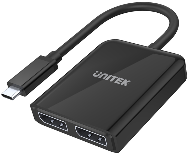 Adapter Unitek USB type-C - 2 x DisplayPort 1.4 8K 60 Hz (4894160043245) - obraz 1