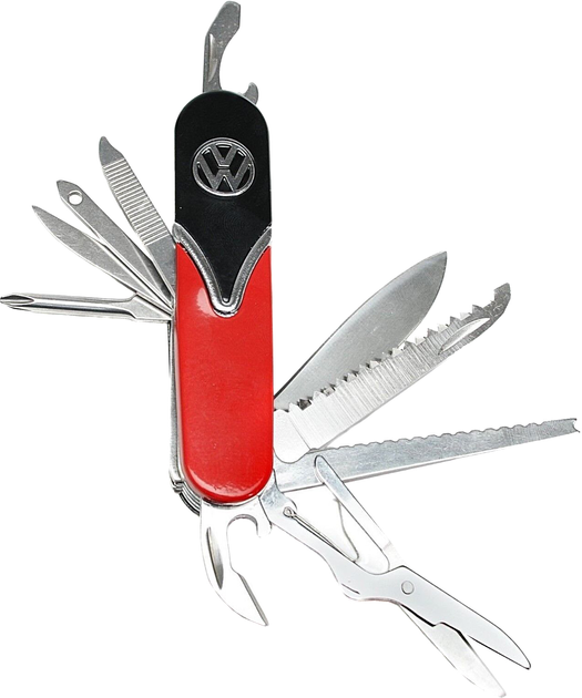 Ніж складаний LICENCES Volkswagen CH VW MULTI FCT KNIFE 14 функцій Чорно-червоний (40610042BLRE) - зображення 1