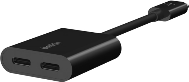 Кабель Belkin Dual USB-C Audio + Charge Adapter (F7U081BTBLK) - зображення 2