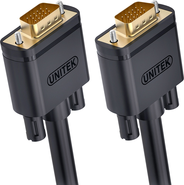 Kabel Unitek Premium VGA HD15 M/M 1.5 m Czarny (Y-C503G) - obraz 1