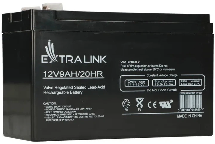 Akumulator EXTRALINK AGM 12V 9Ah (EX.16569) - Zdjęcie 2 Akumulator EXTRALINK AGM 12V 9Ah (EX.16569) - obraz 2
