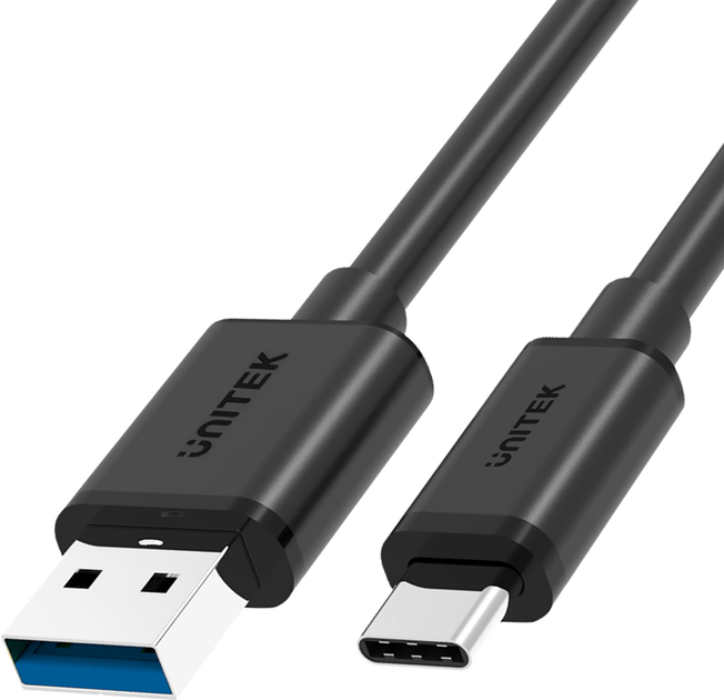 Kabel Unitek USB Type-C USB 3.1 1 m Czarny (Y-C474BK+) - obraz 1