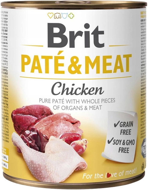 Mokra karma dla psów Brit Paté&Meat z kurczakiem 400 g (8595602557417) - obraz 1