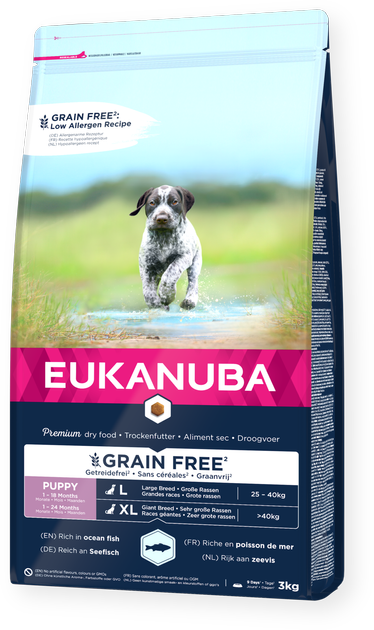 Karma sucha dla psów Eukanuba puppy large grain free ryba oceaniczna 12 kg (8710255184807) - obraz 2