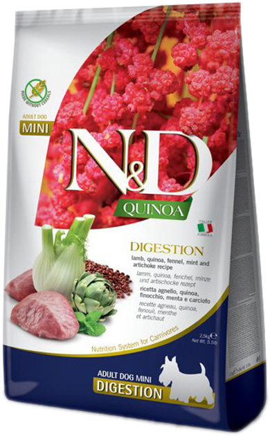 Sucha karma dla dorosłych psów Farmina N&D Functional Quinoa Digestion Lamb 2.5 kg (8010276040060) - obraz 1