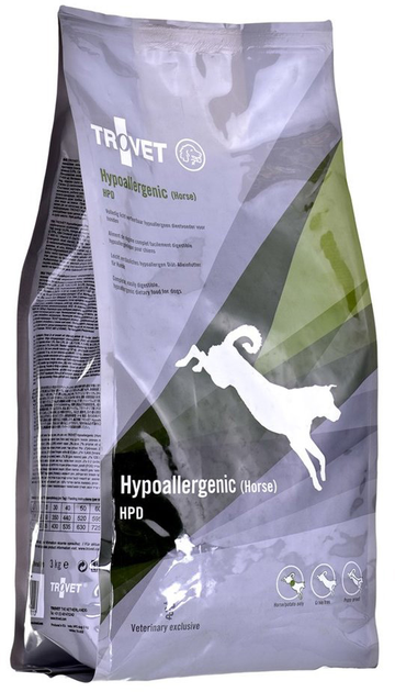 Сухий корм для собак Trovet Hypoallergenic Horse HPD 3 кг зі смаком конини (8716811030113) - зображення 1