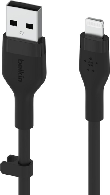 Kabel Belkin USB-A - Lightning Silikonowy 1 m Czarny (CAA008BT1MBK) - obraz 2