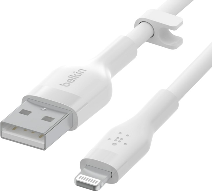 Кабель Belkin USB-A - Lightning Silicone 3 м White (CAA008BT3MWH) - зображення 4
