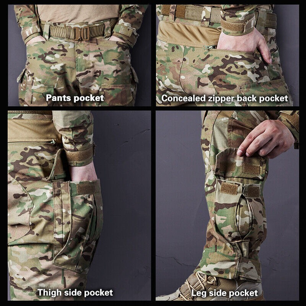 Тактичні топові штани IDOGEAR G3 V2 Combat Suit & Pants IG-PA3205 з наколінниками Multicam размер М - зображення 2