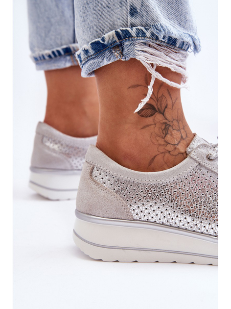 Sneakersy damskie S.Barski AL22246 37 Srebrne (5905677431384) - obraz 8