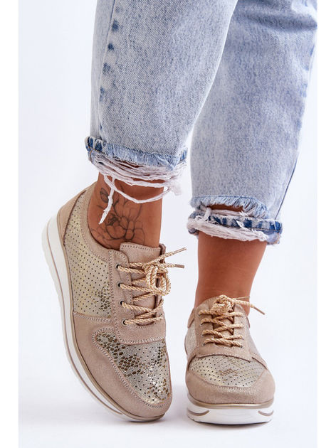 Sneakersy damskie S.Barski AL22246 38 Złote (5905677431339) - obraz 3