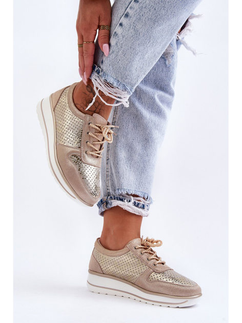 Sneakersy damskie S.Barski AL22246 38 Złote (5905677431339) - obraz 4