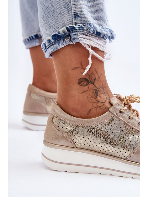 Sneakersy damskie S.Barski AL22246 40 Złote (5905677431353) - obraz 8