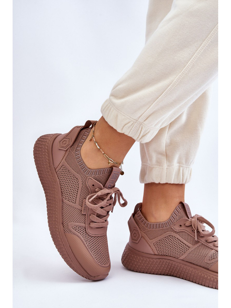 Sneakersy damskie z siatki na platformie do kostki wsuwane Big Star LL274416 37 Jasnobrązowe (5900714609054) - obraz 5