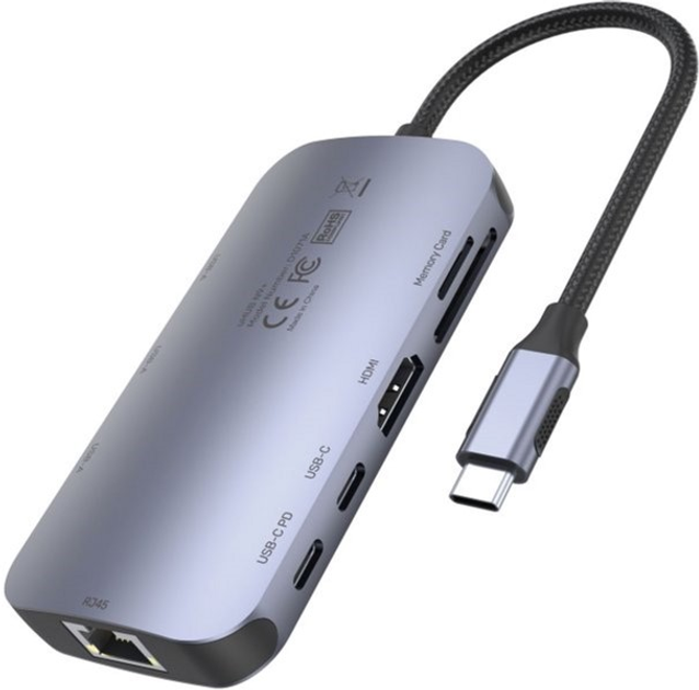 USB-хаб Unitek SuperSpeed 7-in-1 USB-C N9+ with HDMI 2.0 SD Reader and 100W Power Delivery (4894160047083) - зображення 2