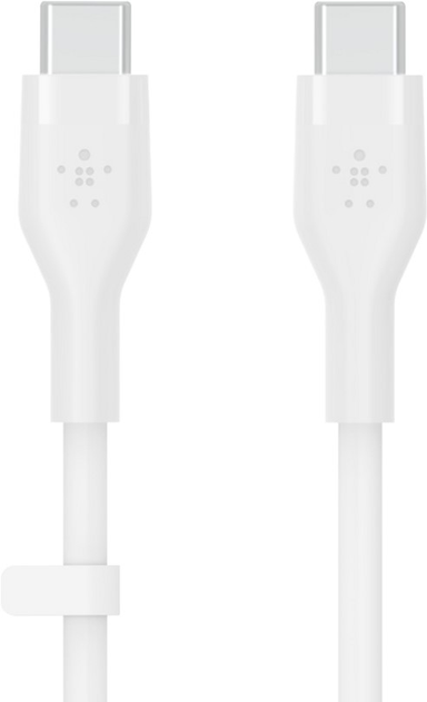 Kabel Belkin USB-C - USB-C 2.0 Silikonowy 1 m Biały (CAB009BT1MWH) - obraz 2