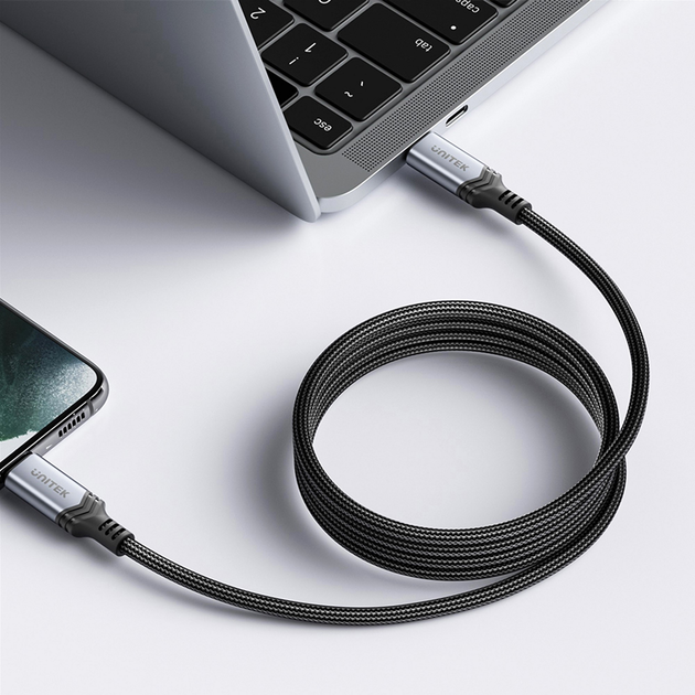 Кабель Unitek USB-C PD 240 Вт 2 м Black (C14110GY-2M) - зображення 5