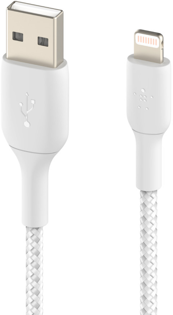 Kabel Belkin Braided A-LTG 3M White (CAA002BT3MWH) - obraz 1