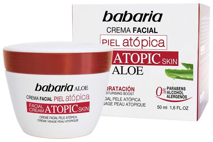 Крем для обличчя Babaria Aloe Vera Facial Cream Atopic Skin 0% 50 мл (8410412021333) - зображення 1