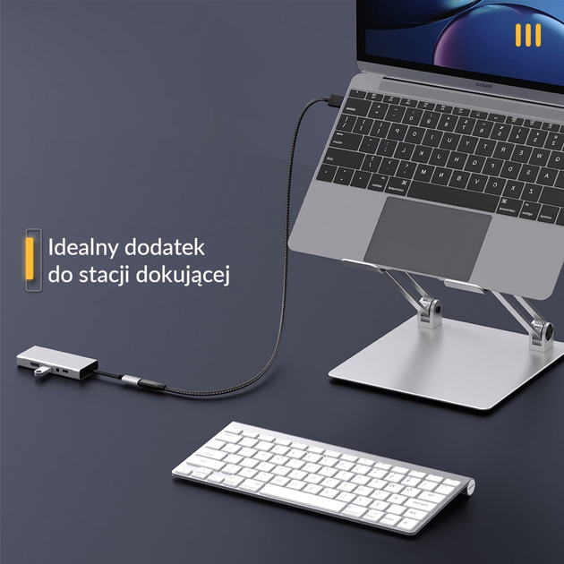 Кабель Orico USB-C 3.2 (M-F), 4K, 100W 1 м Black (CY32-10-BK-BP) - зображення 5